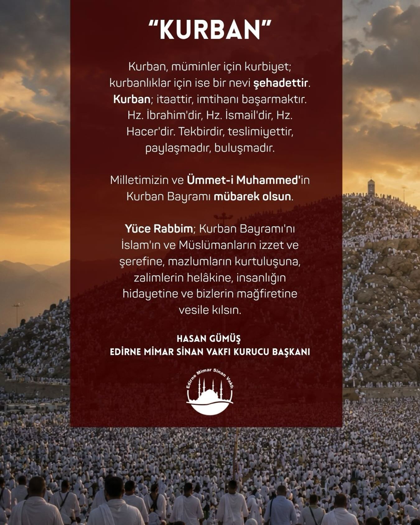 Kurban Bayramı Mesajı